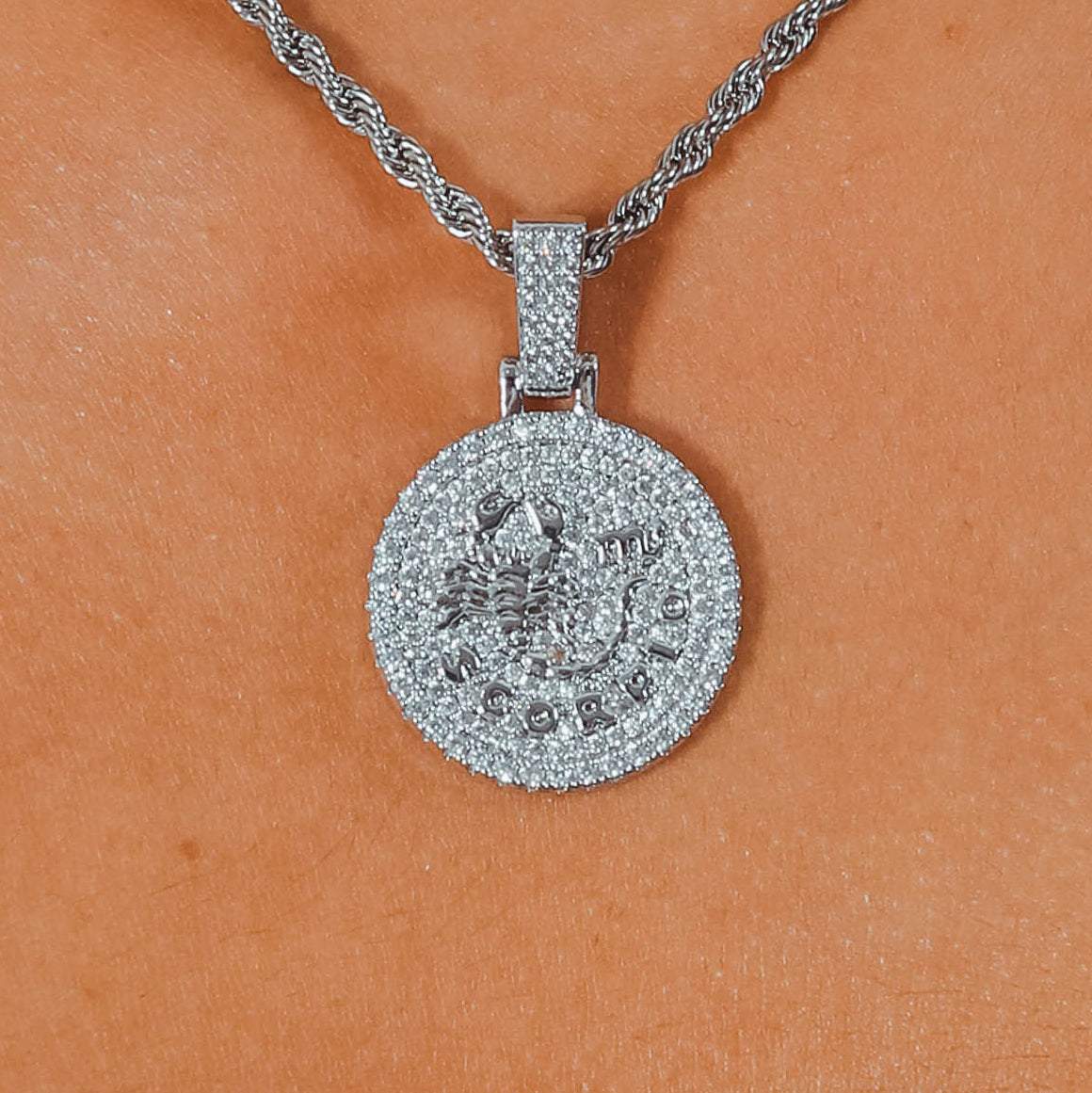 Scorpio Zodiac Pendant - White Gold - Cernucci